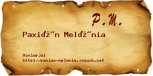 Paxián Melánia névjegykártya